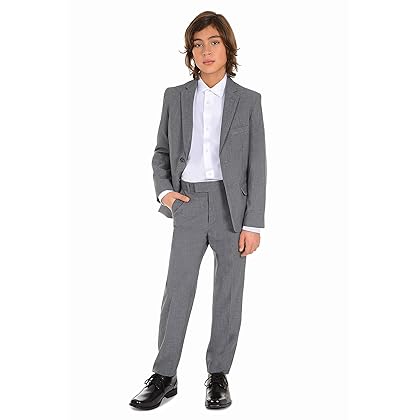 Calvin Klein Boys' Long Sleeve Sateen Dress Shirt, Style with Buttoned Cuffs & Shirttail Hem