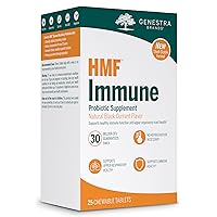 Genestra Brands HMF Immune | Shelf-Stable Probiotic Supplement to Support Healthy Immune Function and URT Health* | 25 Chewable Tablets | Natural Black Currant Flavor