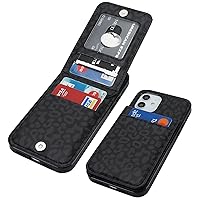 Vaburs Compatible with iPhone 12 and iPhone 12 Pro Case Wallet with Credit Card Holder, Black Leopard Cheetah Pattern Flip Premium PU Leather Magnetic Closure Shockproof Protective Cover 6.1