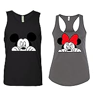Peaking Mickey and Minnie Tank Top - Mickey and Minnie Shirts - Couples Matching Tops - Couples Outfits