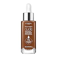 L'Oreal Paris True Match Nude Hyaluronic Tinted Serum Foundation with 1% Hyaluronic acid, Rich Deep, 1 fl. oz.