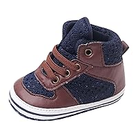 Kids Dress Shoes Summer Children Infant Toddler Shoes Boys and Girls Sports Shoes Flat Sole Round Head High Top Lace Up Comfortable Colorblock Casual Style First Shoes