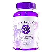 Purple Tree Celebration Vitamin Pills | Rapid Hydration, Liver Detox, Better Mornings | Dihydromyricetin DHM, Milk Thistle, Electrolytes, Vitamin B, Willow Bark, Quercetin (30 Pills)