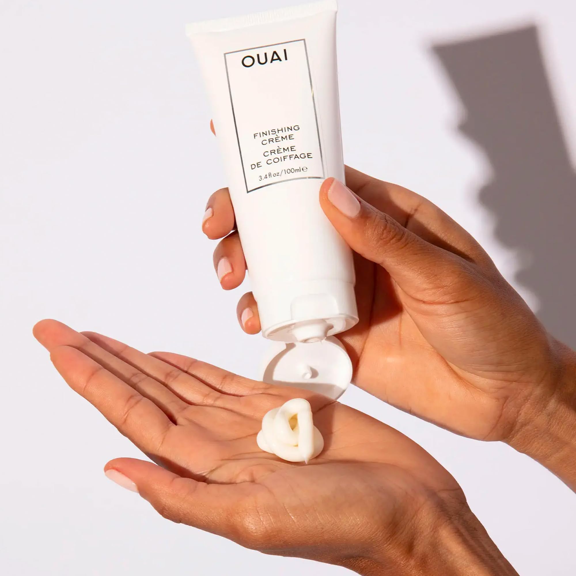 OUAI Finishing Creme - Lightweight Hydrating Cream - Protects from Heat Styling, Smooths Dry, Split Ends, Tames Frizz & Adds Shine and Body - Free of Parabens and Phthalates - 3.4 fl oz