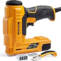 EWORK Electric Staple Gun/Nail Gun Kit for DIY Project and Upholstery, 120V Corded Electric Stapler with Triple Safety Protection, Staple Remover, 400 Pcs 5/8 '' Brad Nails and 600 Pcs 3/8 '' Staples
