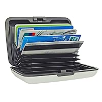 unisex-adult 12 Slots Metal Cards Wallet Multi Pockets Aluminum Purse Credit Card Organizing Hard Case Holder for RFID Scan Protection, Lightweight (SILVER)