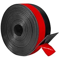 TORRAMI Wide Silicone Weather Stripping 3 inch Width 20 Feet Length, Draft Stopper Seal for Barn and Garage Door Under Bottom,Top, Sides, Black