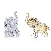 H&D Hyaline & Dora Handmade Crystal Elephant Figurine, Glass Art Animals Collectible Gift Home Decor Table Centerpiece