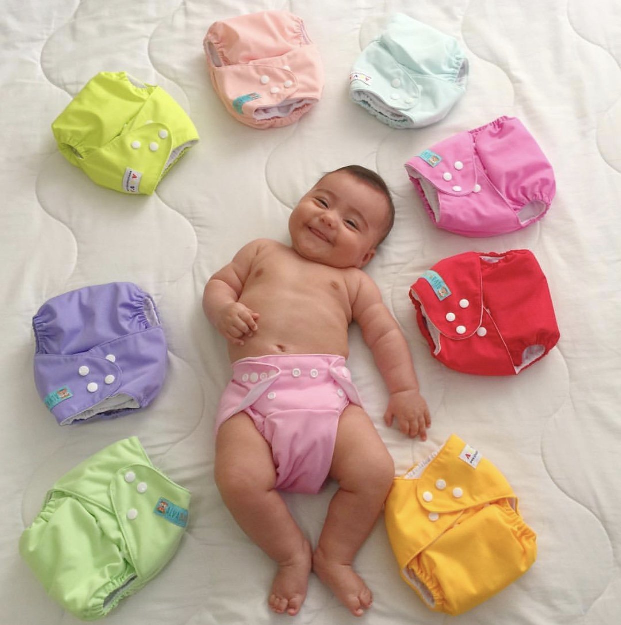 ALVABABY Baby Cloth Diapers One Size Adjustable Washable Reusable for Baby Girls and Boys 6 Pack + 12 Inserts 6BM99