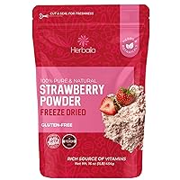 Herbaila Freeze Dried Strawberry Powder 1lb, No Sugar Added - Pure All Natural Strawberry Powder for Baking, Freeze Dried Strawberries Powder for Flavoring. Non GMO, Gluten Free, Made in The USA