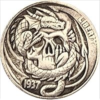 American Buffalo Hobo Coin Dragon Skull Coin Gift Dragon Skull Coin Souvenir Lucky Coin American Buffalo Hobo Coin Dragon Skull Coin Gift Dragon Skull Coin Souvenir Lucky Coin