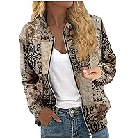 Womens Bomber Jackets Lightweight Full Zip Up Cropped Coats Fashion Windbreaker Outerwear Casual Quilted Jacket