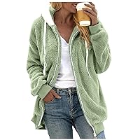 Women's Long Sleeve Lapel Brushed Plaid Shirt Jacket Flannel Oversized Casual Button Down Jacket Coat