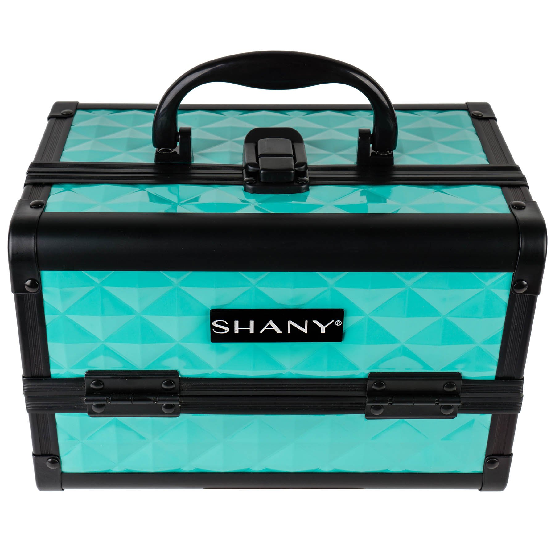 SHANY Mini Makeup Train Case With Mirror - Turquoise