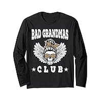 Bad grandmas club retro skull mom life, everyday streetwear Long Sleeve T-Shirt