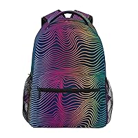 ALAZA Neon Wireframe Wave Travel Laptop Backpack Durable College School Backpack