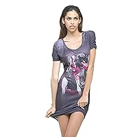 Vice Cat EVLworld VICE69 Fitted Short Sleeve Graphic Bodycon Dress