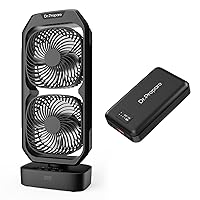 DR.PREPARE 120° Oscillating Cordless Tower Fan with 5'' Blade for Wider & Softer Airflow 16000mAh Battery Pack with 7.4V DC Output