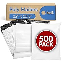 Poly Mailers 12x15.5 | 500 Pcs Bulk | Shipping Envelopes | White Packaging Bags for Shipping | Non-Padded Polymailers, Self Sealing Mailing Bags for Clothing, Bulk (White)