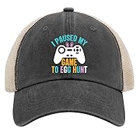 I Paused My Game to Egg Hunt Hats Men Hat AllBlack Baseball Hat Gifts for Girlfriends Workout Hats