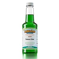 Hawaiian Shaved Ice Syrup Pint, Lemon-Lime Flavor, Great For Slushies, Italian Soda, Popsicles, & More, No Refrigeration Needed, Contains No Nuts, Soy, Wheat, Dairy, Starch, Flour, or Egg Products