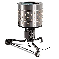 21833 Chicken Plucker, Stainless Steel, 1.5 HP Motor, 20-inch Drum, 110 Natural Soft Fingers, Integrated Irrigation Ring, Transport Wheels, Simple Debris Collection