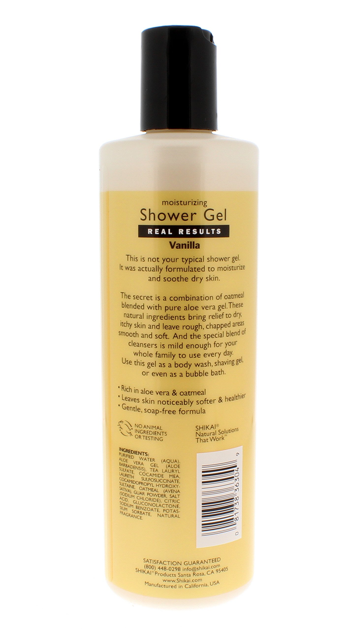 Shikai - Daily Moisturizing Shower Gel, Rich in Aloe Vera & Oatmeal That Leaves Skin Noticeably Softer & Healthier, Relief For Dry Skin, Gentle Soap-Free Formula (Vanilla, 12 Ounces)