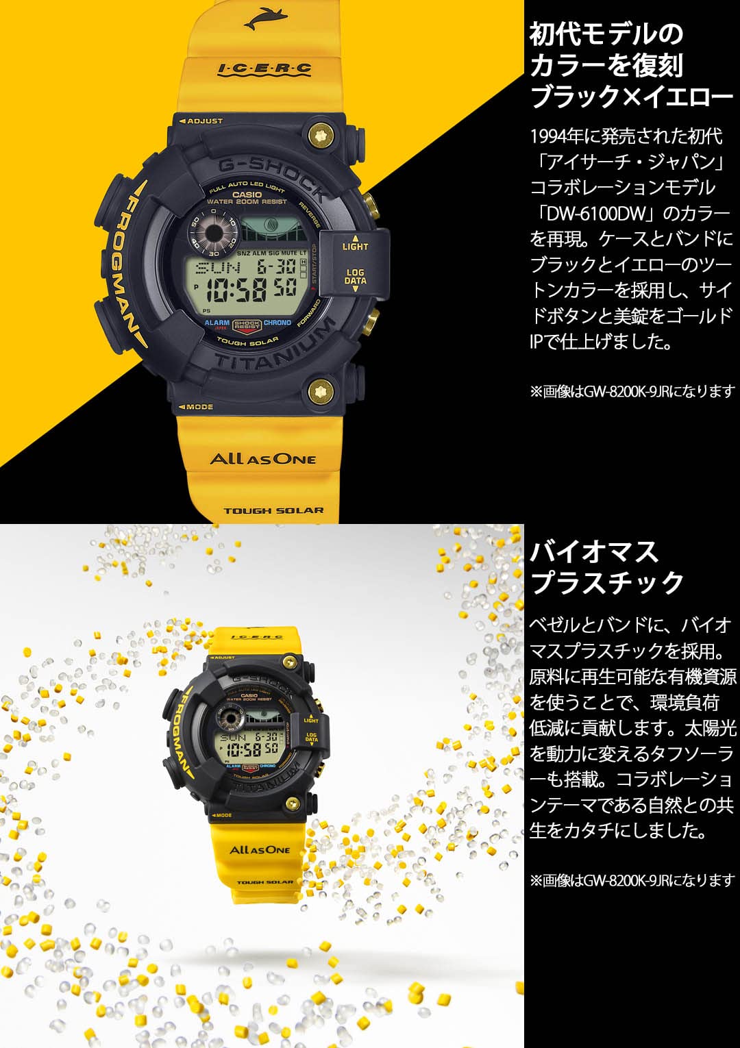 Casio GMD-W5600K-9JR GMD-W5600K-9JR Women's Watch, Love Sea and The Earth Collaboration Model, Biomass Plastic, Midsize Model, Yellow, yellow, Waterproof