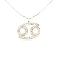 Cancer Zodiac Pendant Necklace for Women Girls, in Sterling Silver / 14K Solid Gold/Platinum