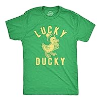 Mens Lucky Ducky Tshirt Funny Saint Patrick's Day Parade Beer Drinking St. Paddy's Novelty Tee for Guys