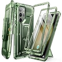 LOFIRY- case for Samsung Galaxy S23 Ultra Case Full-Body Dual Layer Rugged Belt-Clip Case with Built-in Screen Protector,Transparent Green,for Samsung Galaxy S23 Ultra