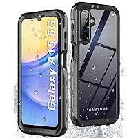 for Samsung Galaxy A15 5G Case Waterproof, [Built-in Screen Protector] [360° Full Body] [IP68 Underwater] Shockproof Dustproof Heavy Duty Protective Phone Case for Samsung A15 5G Black