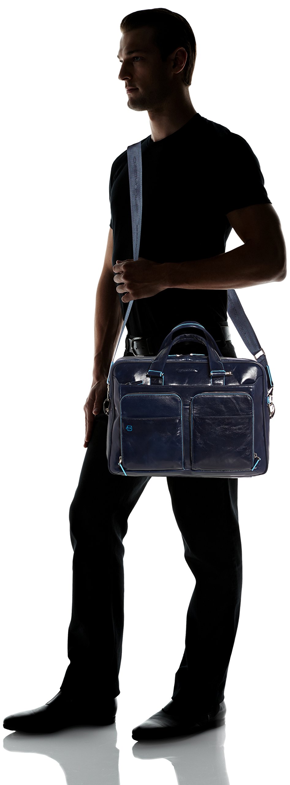 Piquadro Portfolio Computer Briefcase with iPad Compartment, Dark Blue, One Size