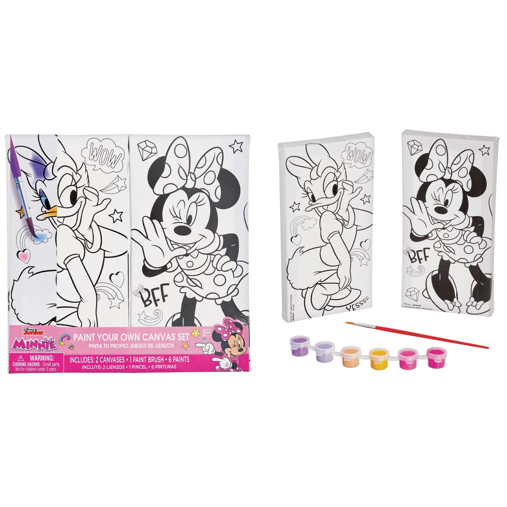 Amscan Disney Minnie Mouse Color Your Own Canvas - 8' x 4' | Multicolor | 2 Pcs.