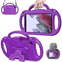 Kids Case for Samsung Galaxy Tab A7 Lite 8.7 Inch 2021, Shockproof Lightweight Handle Stand with Strap, Protective EVA Foam Rubber Material, Purple
