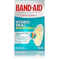 Brand Hydro Seal Adhesive Bandages for Heel Blisters, Waterproof Blister Pad and Hydrocolloid Gel Bandage, Sterile and Long-Lasting, 6 ct