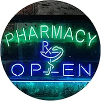 ADVPRO Pharmacy Open Business Medicine Shop Dual Color LED Neon Sign Green & Blue 24