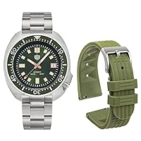 watchdives 6105 Automatic Diver Watches NH35 Movement Mens Watch with Fast Release Rubber Waffle Watch Band