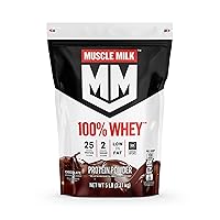 100% Whey Protein Powder, Chocolate, 5 Pound, 66 Servings, 25g Protein, 2g Sugar, Low in Fat, NSF Certified for Sport, Energizing Snack, Workout Recovery, Packaging May Vary