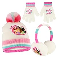 Disney Girls' Winter Earmuffs and Kids Gloves Set, Princess for Ages, Age 4-7