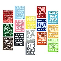 Plastic tracing Stencils Set for Children Alphabet and Number Drawing Painting Pretty Great Fonts for Yearbook (8x10 inches) 15 Pack (ABC Alphabet and Number)