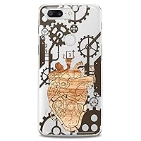 TPU Case Compatible for OnePlus 10T 9 Pro 8T 7T 6T N10 200 5G 5T 7 Pro Nord 2 Mechanical Heart Cute Clear Mechanizm Top Design Soft Manly Stylish Flexible Silicone Slim fit Print Wood Clocks