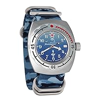 Vostok Amphibian Automatic Mens Wristwatch Self-Winding Diver Amphibia Case Wrist Watch