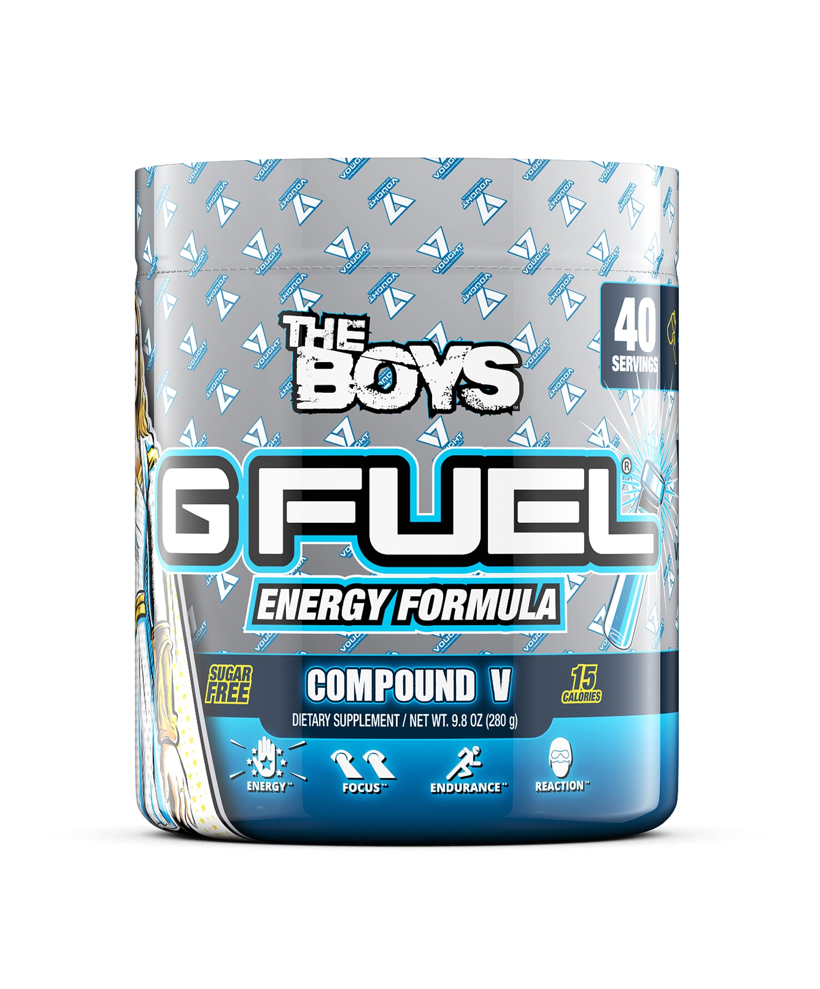 G Fuel Compound V Ginseng Citrus Berry Flavored Game Changing Elite Energy Powder, Sharpens Mental Focus and Cognitive Function, Zero Sugar, Supports Immunity and Enhances Mood 9.8 oz (40 servings)