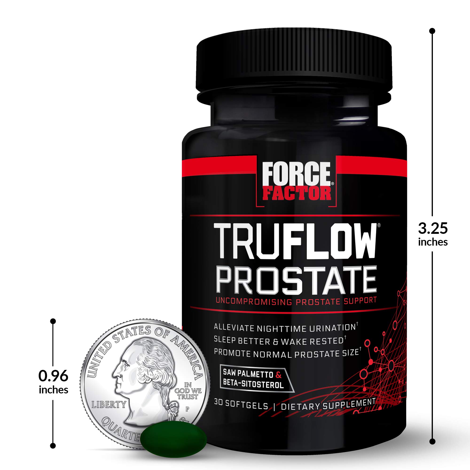 Force Factor TruFlow Prostate Health Support Supplement for Men with Beta Sitosterol, 30 Count