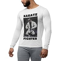 Karate Fighter Long Sleeve Shirt 空手 Hand Painted Karate Fighter Artwork Printed Tee/Martial Arts