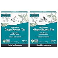 Earth Mama Organic Ginger Nausea™ Tea | Comforts Occasional Nausea + Morning Sickness, 16 Teabags Per Box (2-Pack)