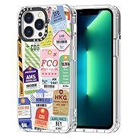 MOSNOVO for iPhone 13 Pro Case, [Buffertech 6.6 ft Drop Impact] [Anti Peel Off] Clear Shockproof TPU Protective Bumper Phone Cases Cover with Air Ticket Labels Design for iPhone 13 Pro