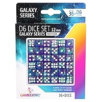 Galaxy Series Neptune D6 Dice Set Set of 36 Six-Sided Dice Premium Quality Resin Dice for Dice Games, Board Games and Card Games Cosmic Glittering Design Made by Gamegenic