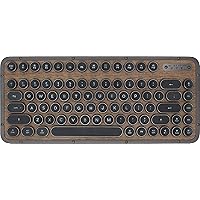 AZIO, Retro Compact Keyboard, R.C.K. ELWOOD, mechanical mobile Bluetooth keyboard with matching palm rest, vintage look, United Kingdom layout